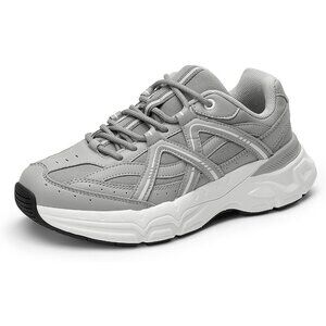 Dream Pairs Women Grey Platform Chunky Fashion Sneakers And Walking Shoes